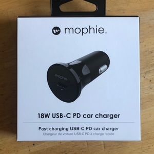 NEW Mophie 450-05873-A Fast Charging USB-C PD Car Charger, 18W Black